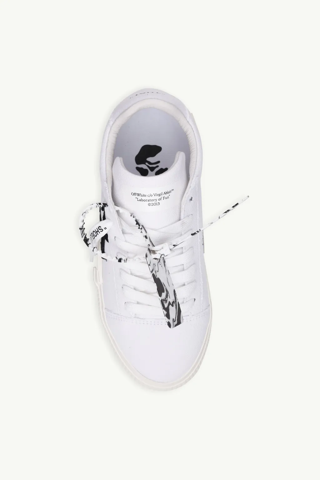 OFF WHITE Women Vulcanized Low Sneakers in White Canvas with Logo 3