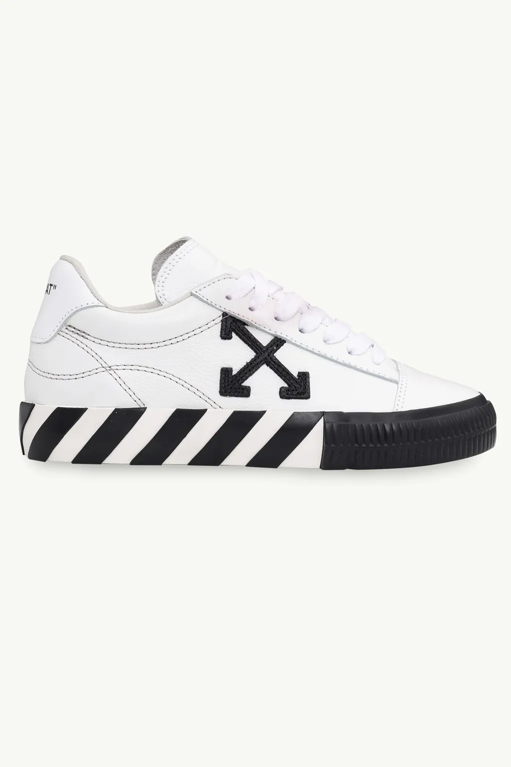 OFF WHITE Women Vulcanized Low Top Sneakers in White/Black with Logos 0