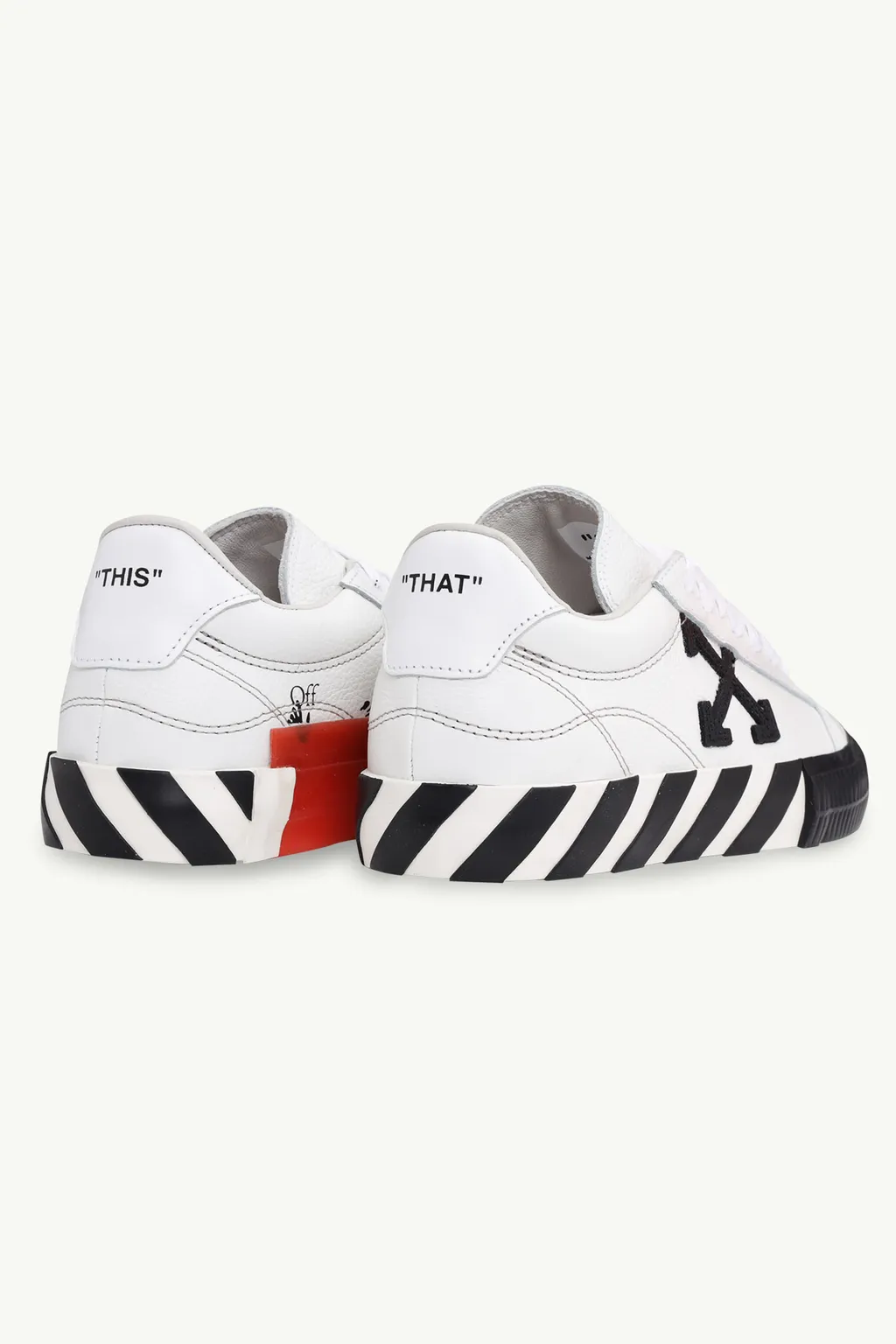 OFF WHITE Women Vulcanized Low Top Sneakers in White/Black with Logos 2