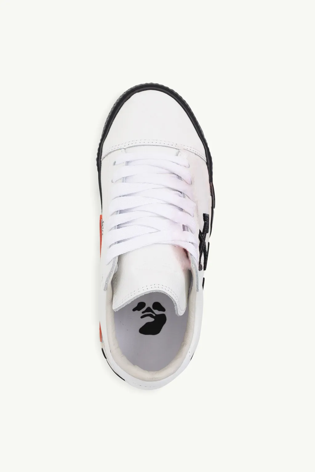 OFF WHITE Women Vulcanized Low Top Sneakers in White/Black with Logos 3