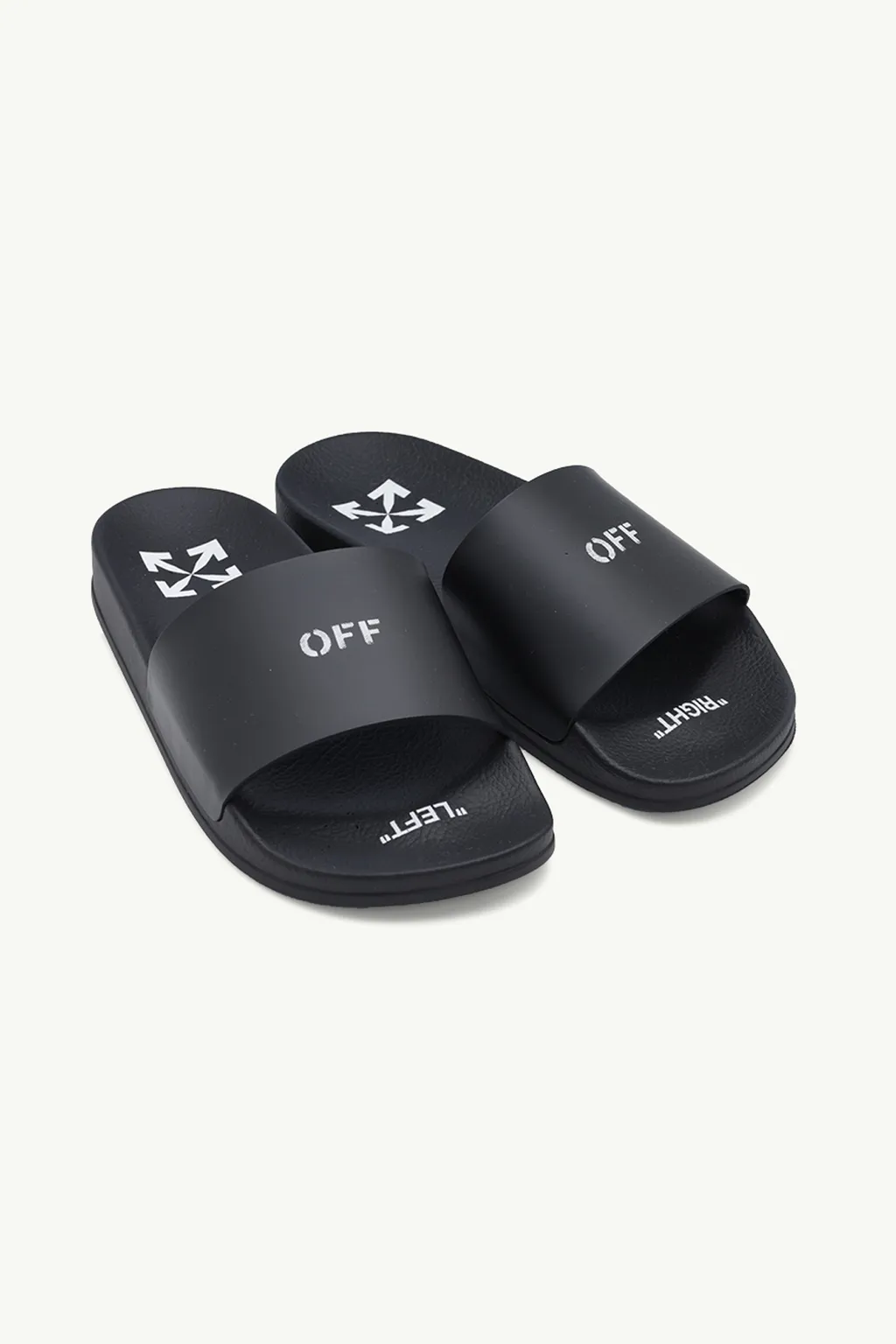 OFF WHITE Women Logo Print Slides in Black 1
