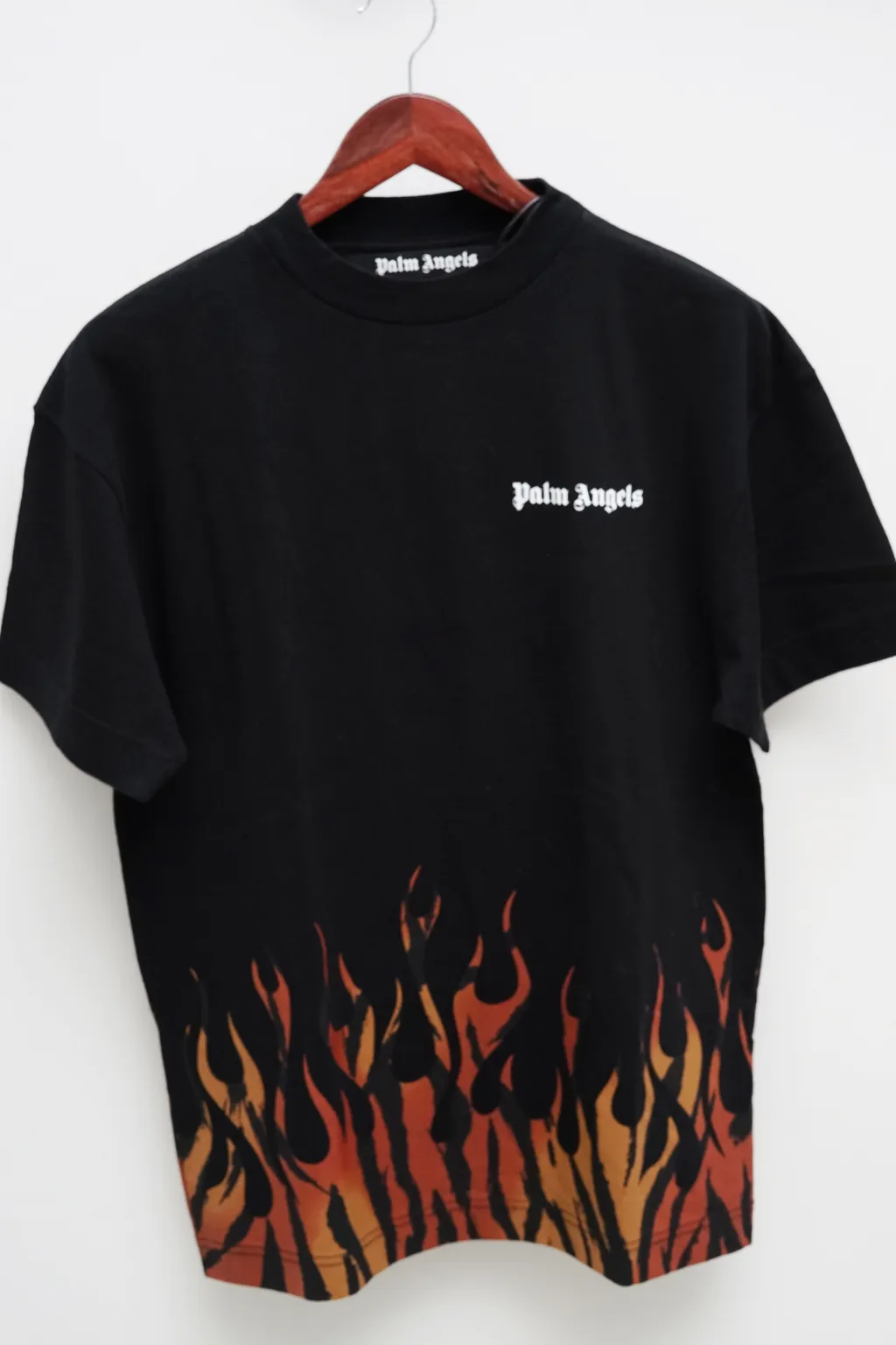PALM ANGELS Men Tiger Flames T-Shirt in Black/Orange 2