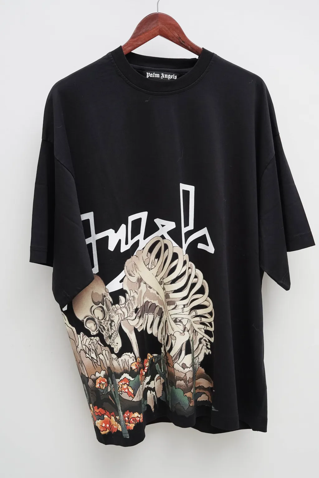 PALM ANGELS Men Desert Logo x Skull Oversized T-Shirt in Black 2