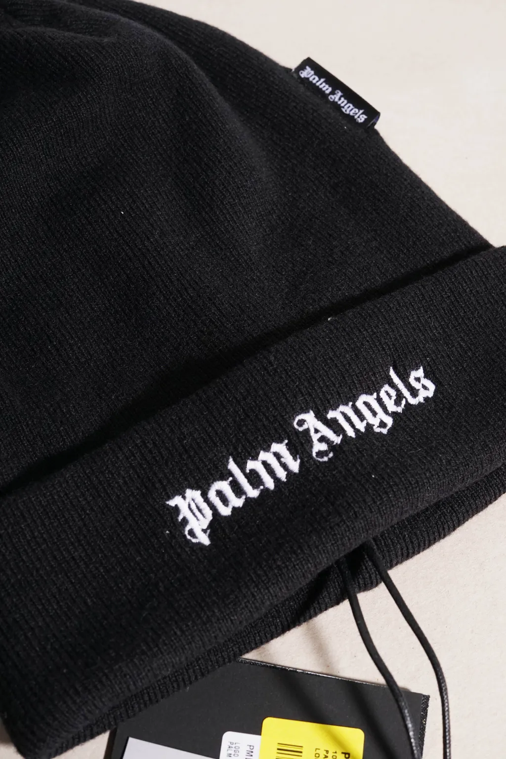 PALM ANGELS Men Logo Beanie in Black 2
