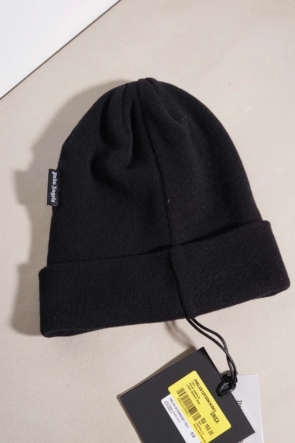 PALM ANGELS Men Logo Beanie in Black 3
