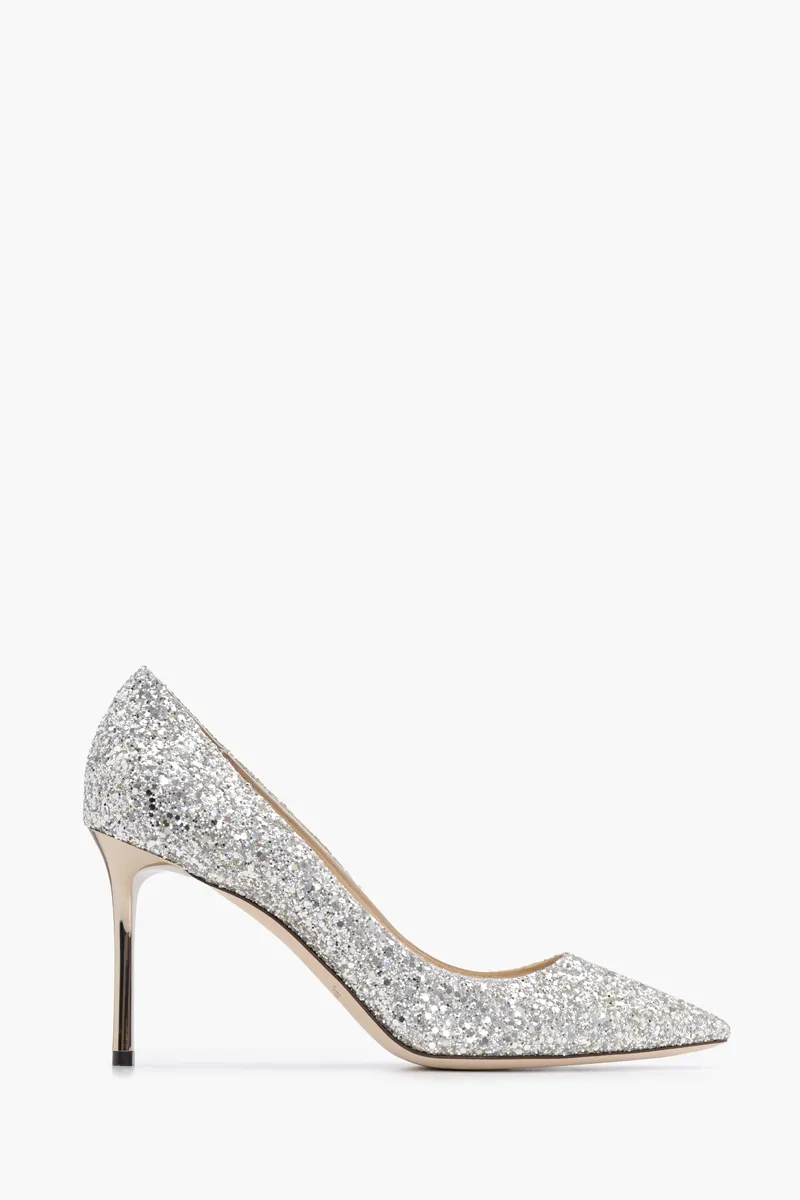 JIMMY CHOO Romy Pumps 85mm in Glittered Champagne 0