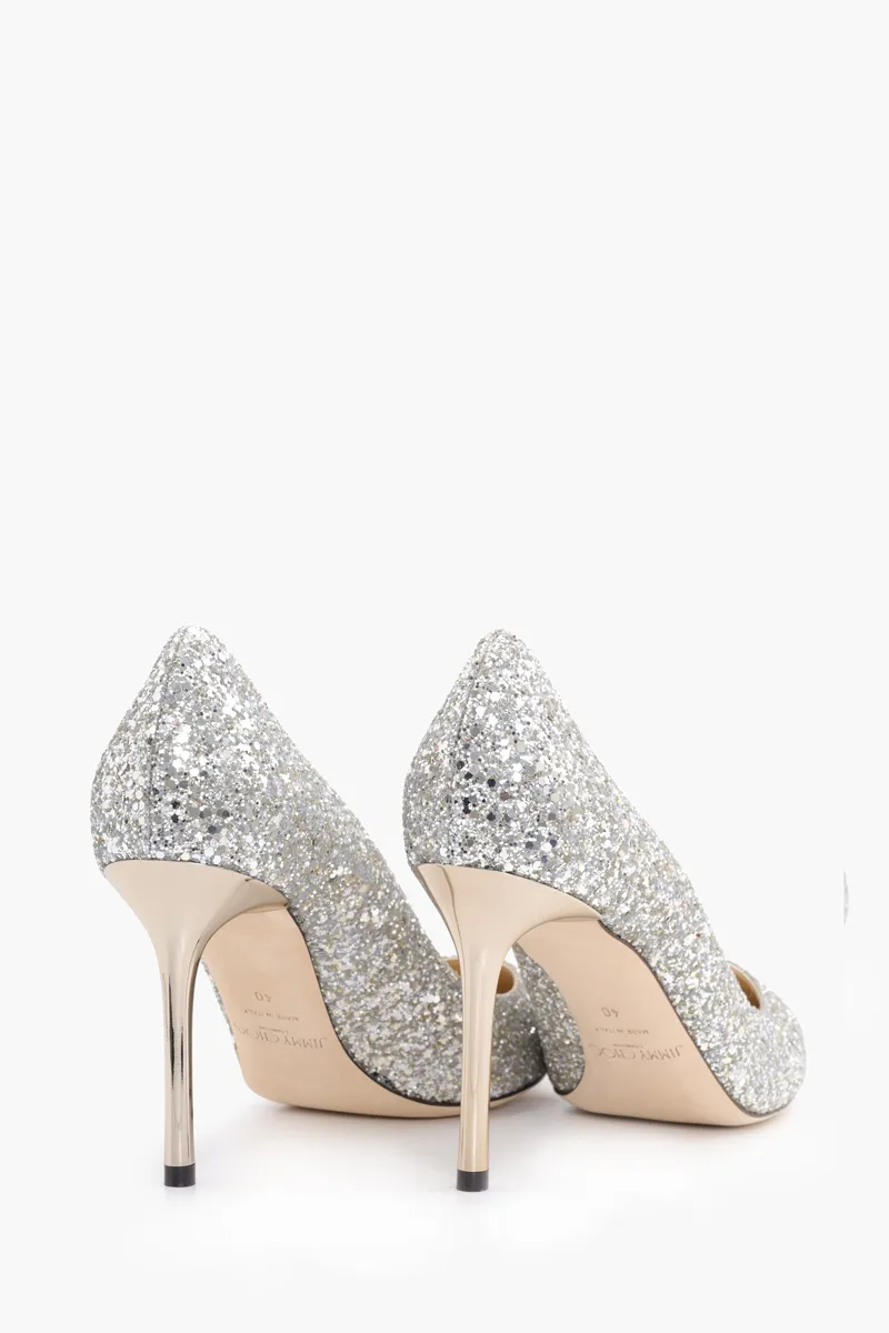 JIMMY CHOO Romy Pumps 85mm in Glittered Champagne 2