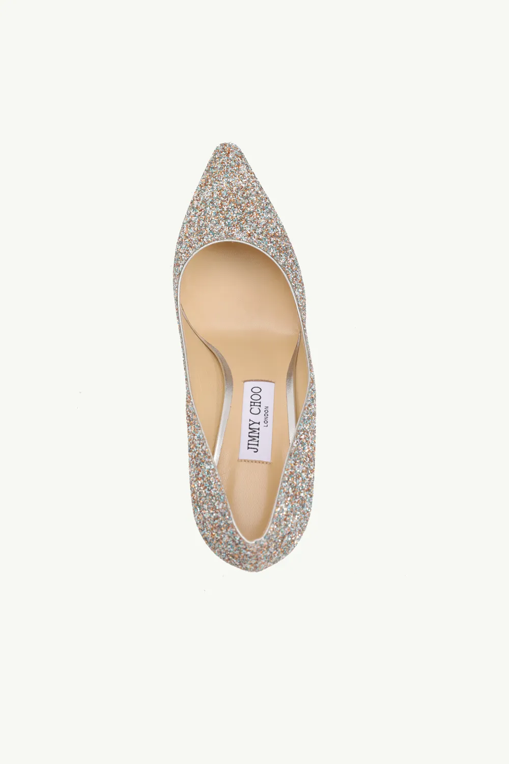 JIMMY CHOO Romy Pumps 85mm in Silver Multicolors Joy Coarse Glitter 3