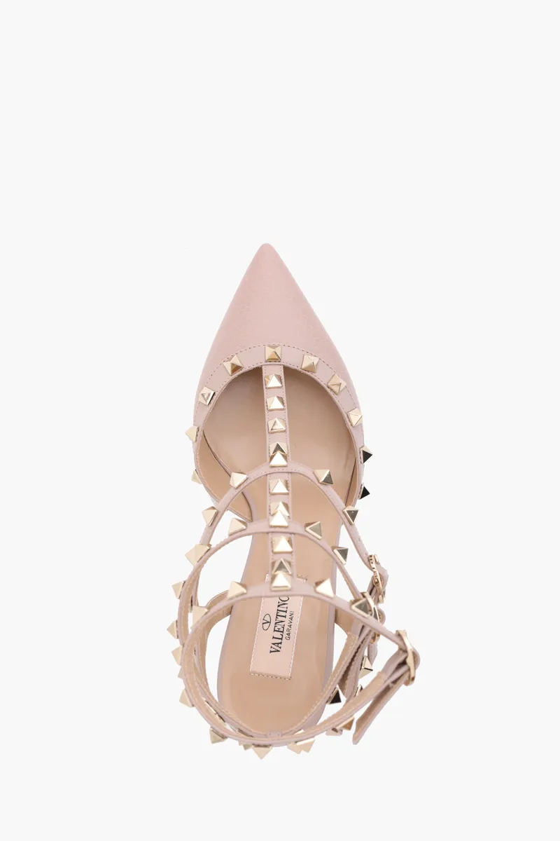 VALENTINO Rockstud Kitten 6.5cm in Nude Grained Leather 3