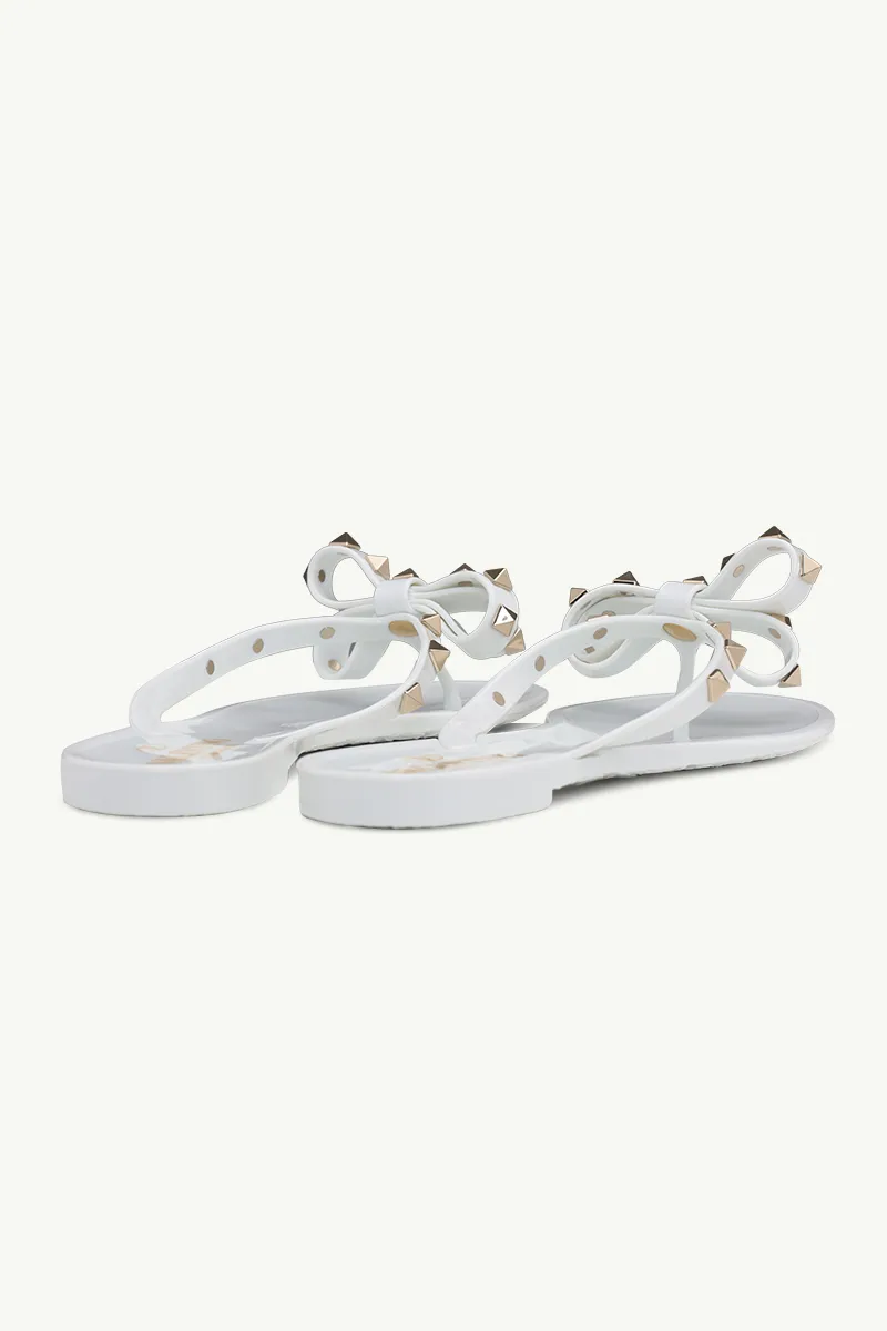 VALENTINO Rockstud Jelly Sandals (Thong) in Optic White 2