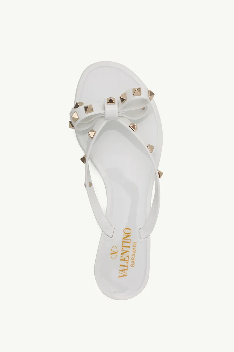 VALENTINO Rockstud Jelly Sandals (Thong) in Optic White 3