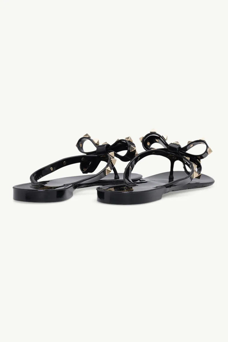 VALENTINO Rockstud Jelly Sandals (Thong) in Black 2