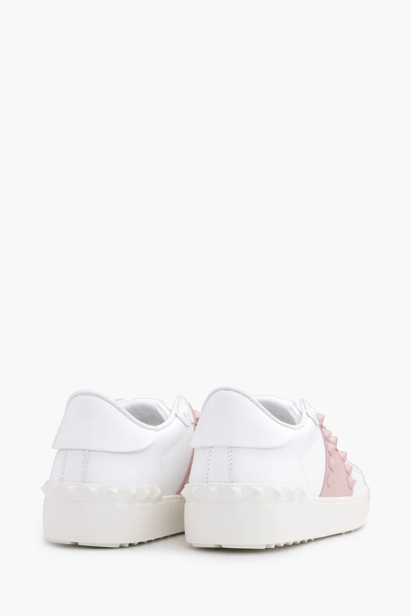 VALENTINO Women Untitled Open Sneakers in White/Pink 2