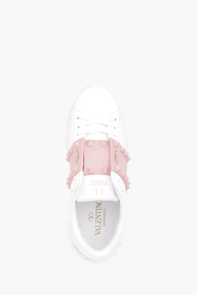 VALENTINO Women Untitled Open Sneakers in White/Pink 3
