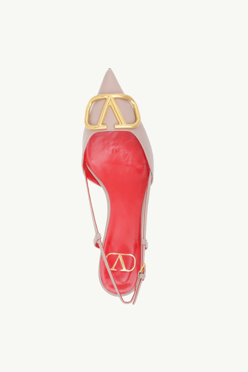 VALENTINO VLogo Slingback Pumps 40mm in Nude Poudre 3