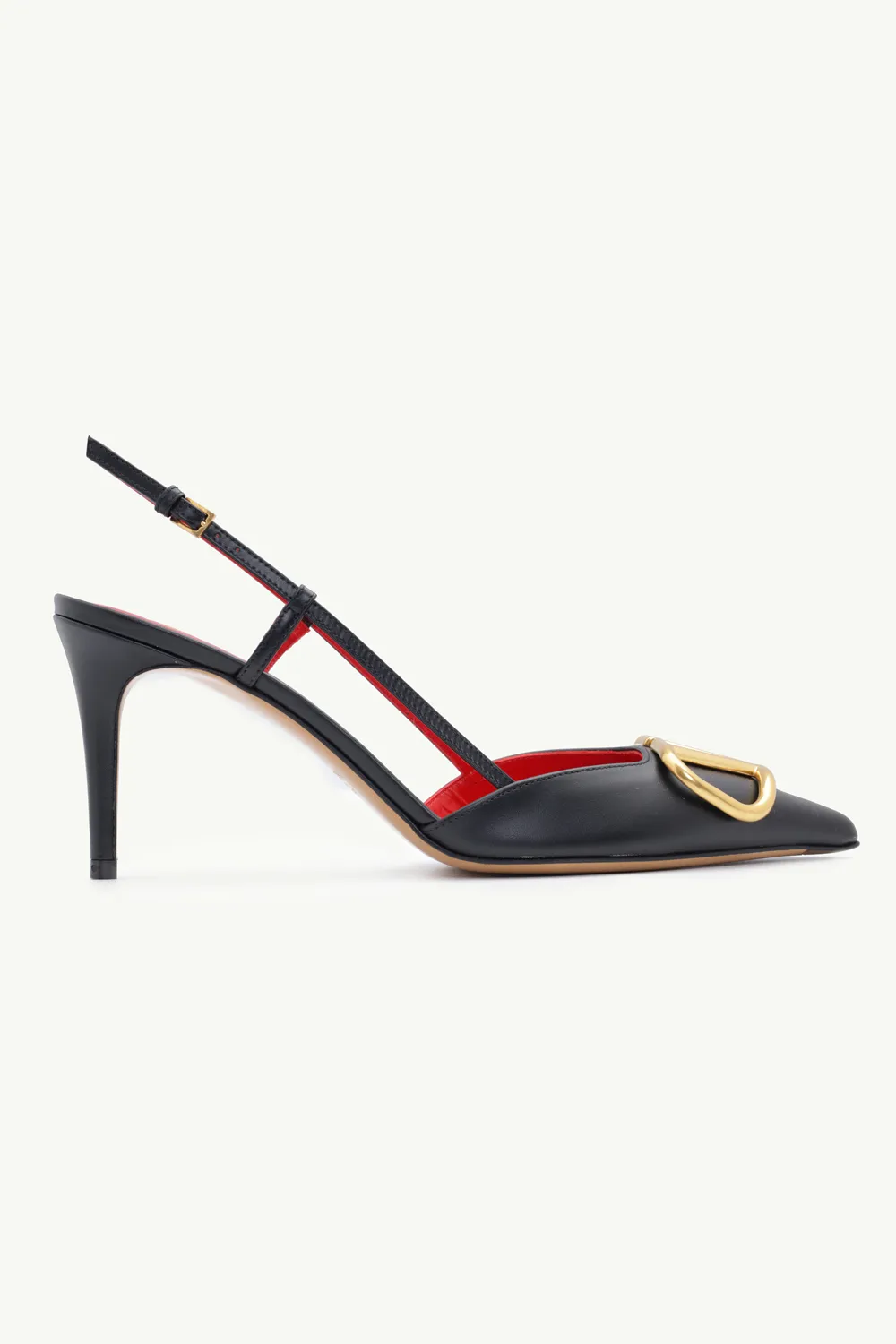 VALENTINO Vlogo Slingback Pumps 80mm in Black Calf GHW 0
