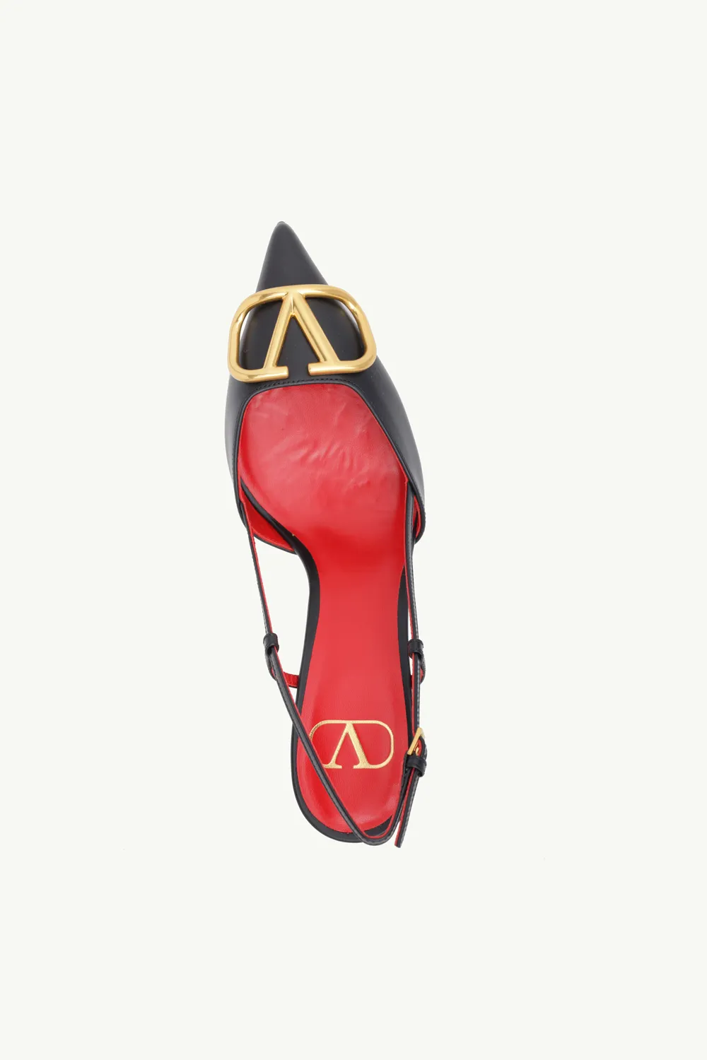 VALENTINO Vlogo Slingback Pumps 80mm in Black Calf GHW 3