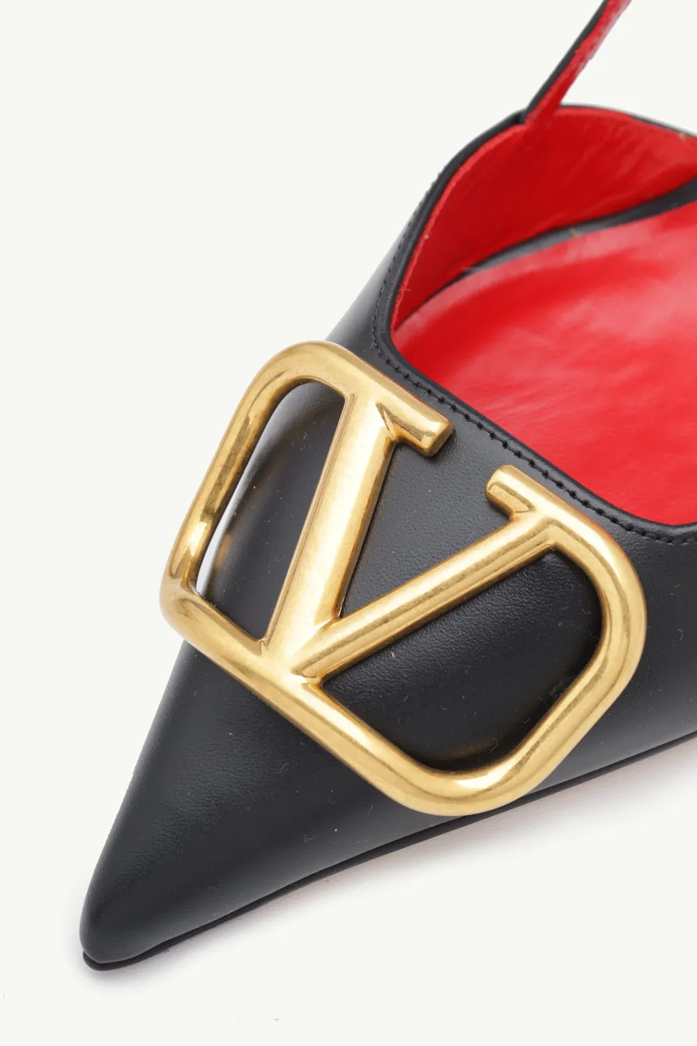VALENTINO Vlogo Slingback Pumps 80mm in Black Calf GHW 4