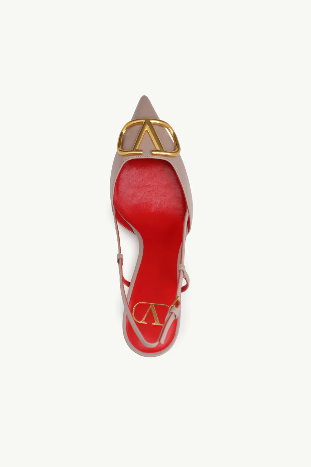 VALENTINO Vlogo Slingback Pumps 80mm in Nude Calf GHW 3