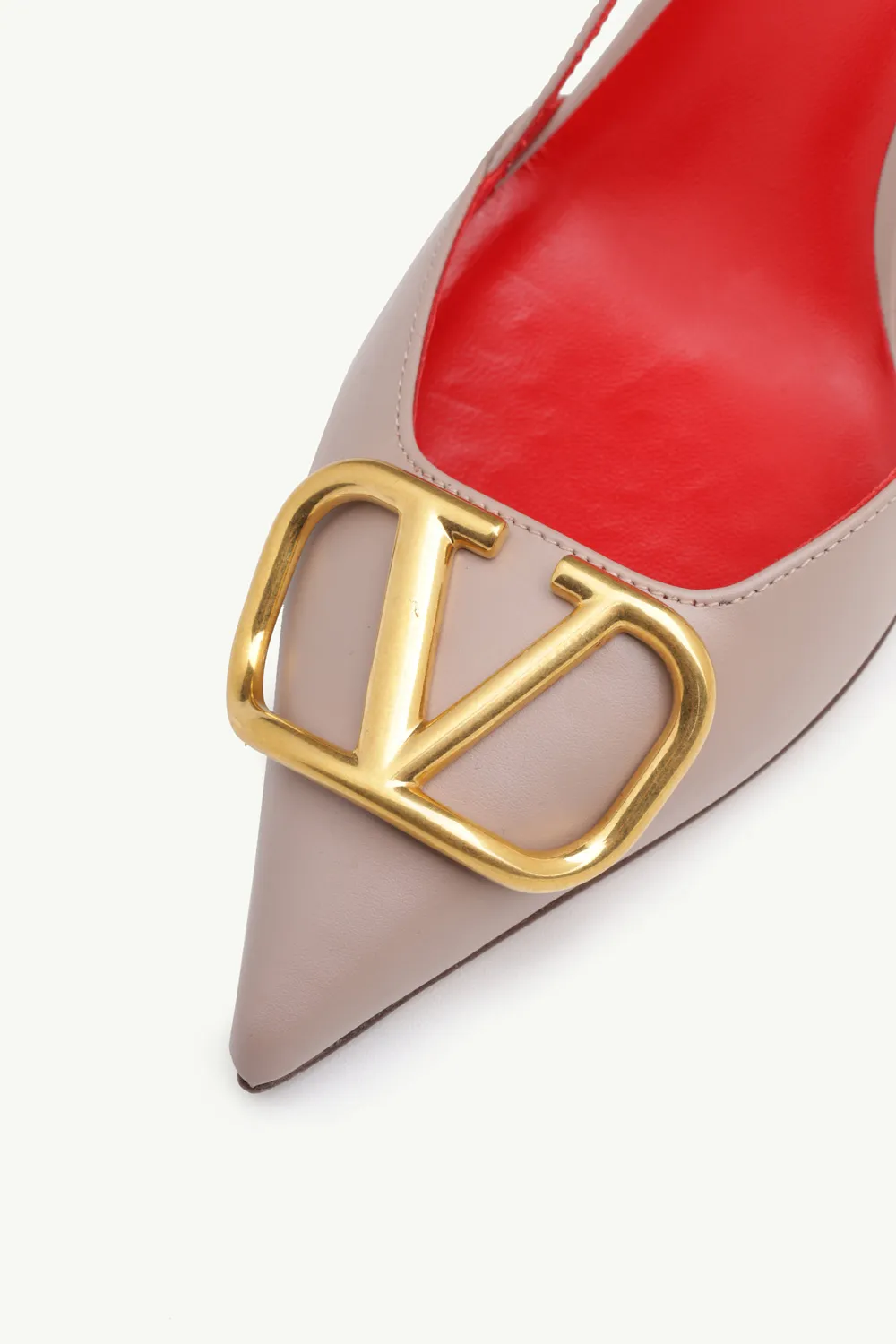 VALENTINO Vlogo Slingback Pumps 80mm in Nude Calf GHW 4
