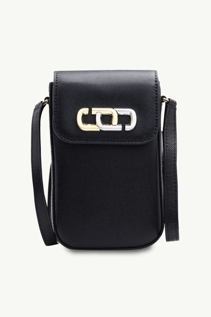 MARC JACOBS The J Link Crossbody Bag in Black Natural Grain Leather 0