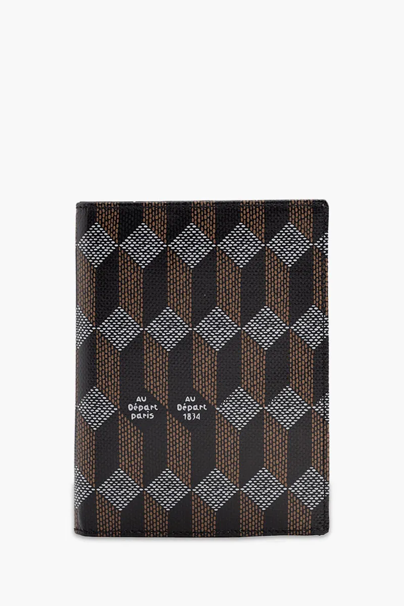 AU DEPART Vertical Le Porte Monogram Passport Holder in Black Multicolor Reflective Jacquard 0