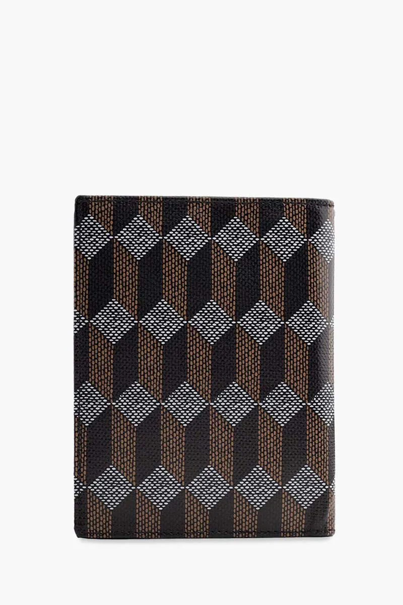 AU DEPART Vertical Le Porte Monogram Passport Holder in Black Multicolor Reflective Jacquard 1