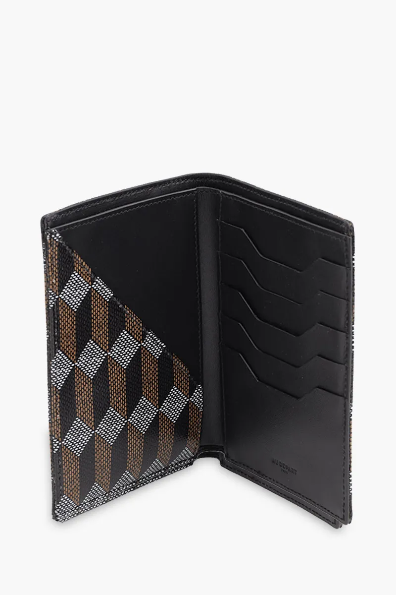 AU DEPART Vertical Le Porte Monogram Passport Holder in Black Multicolor Reflective Jacquard 3