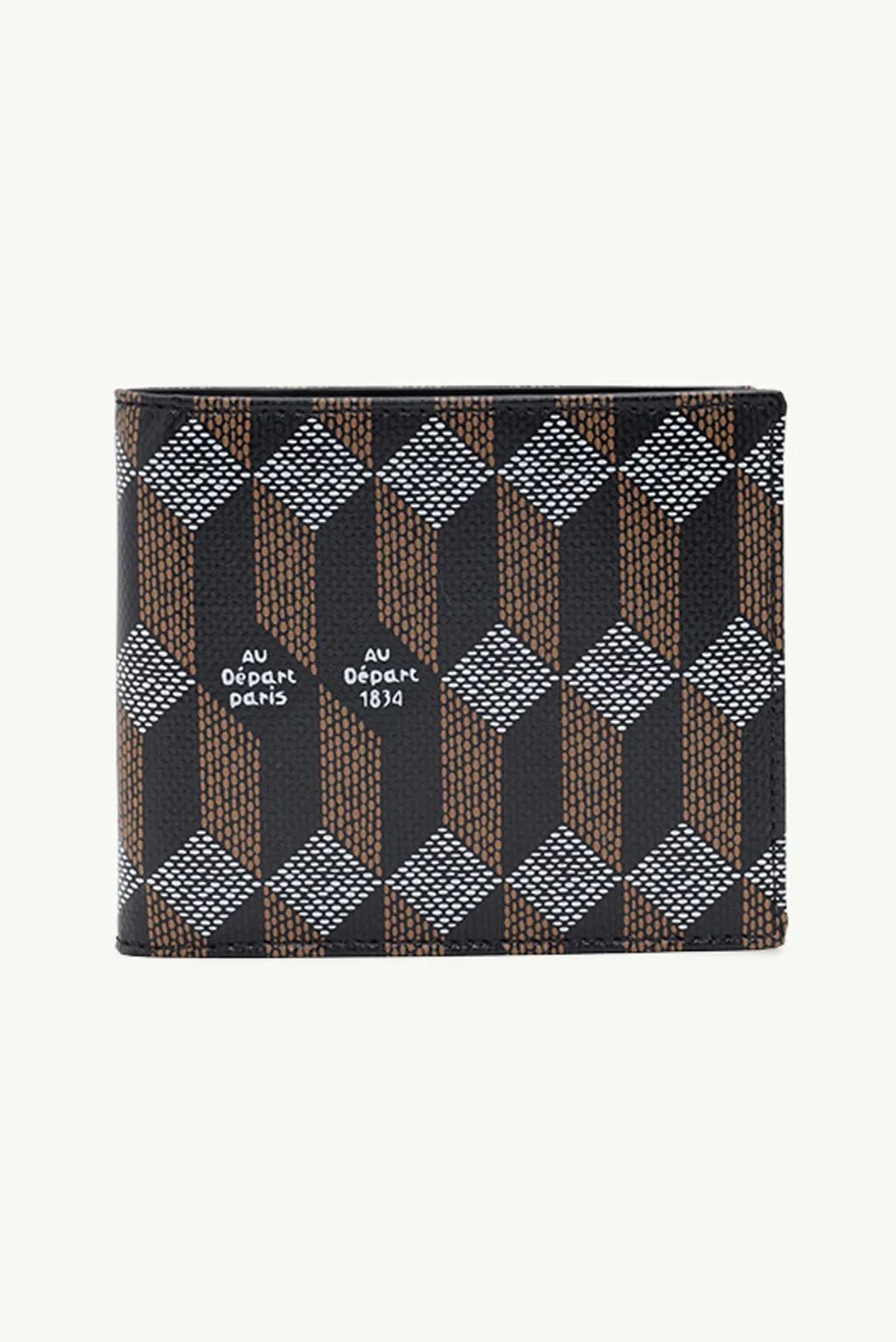 AU DEPART Heritage Monogram Bifold Wallet in Black Multicolor Coated Canvas 0