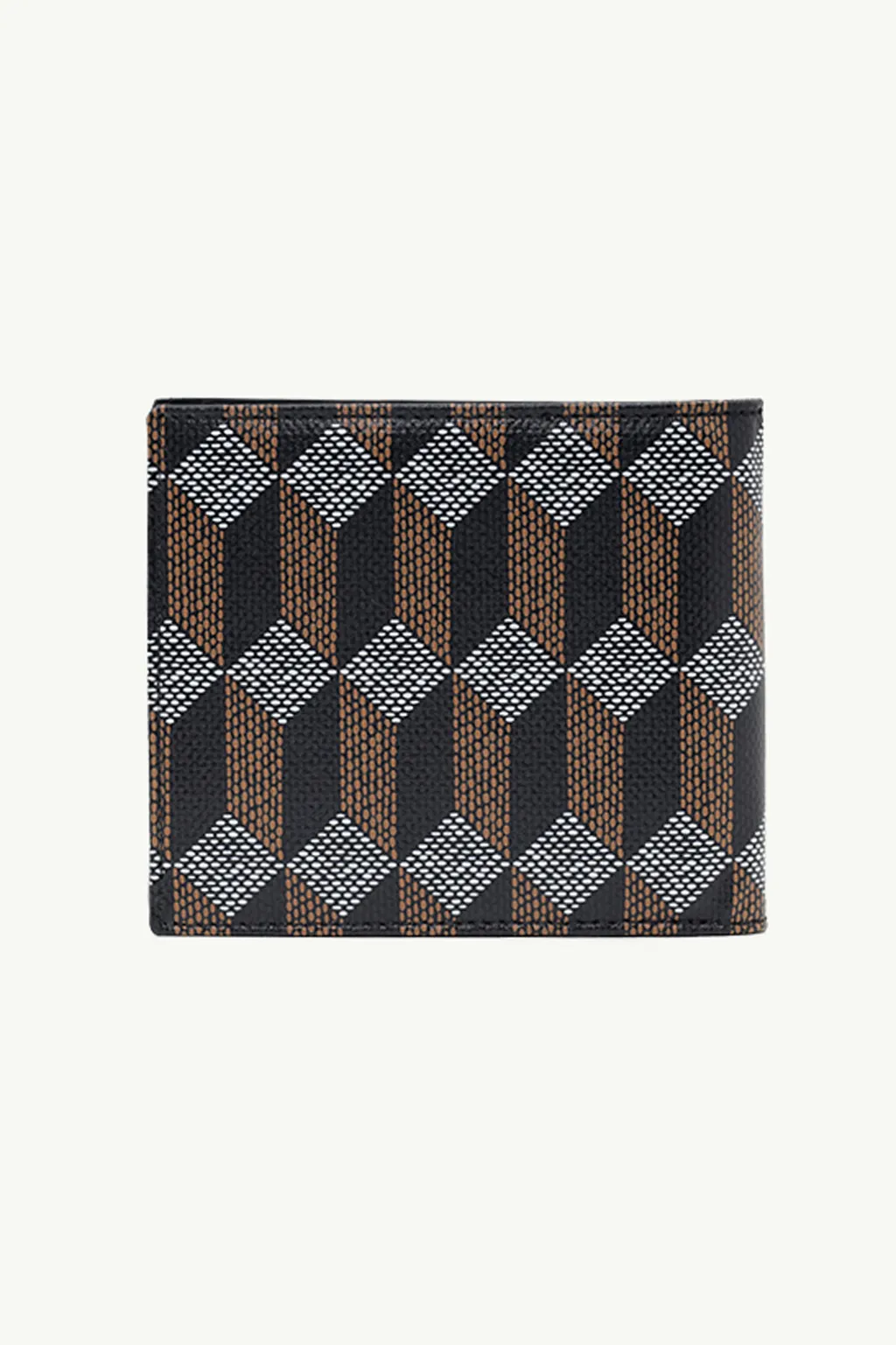 AU DEPART Heritage Monogram Bifold Wallet in Black Multicolor Coated Canvas 1
