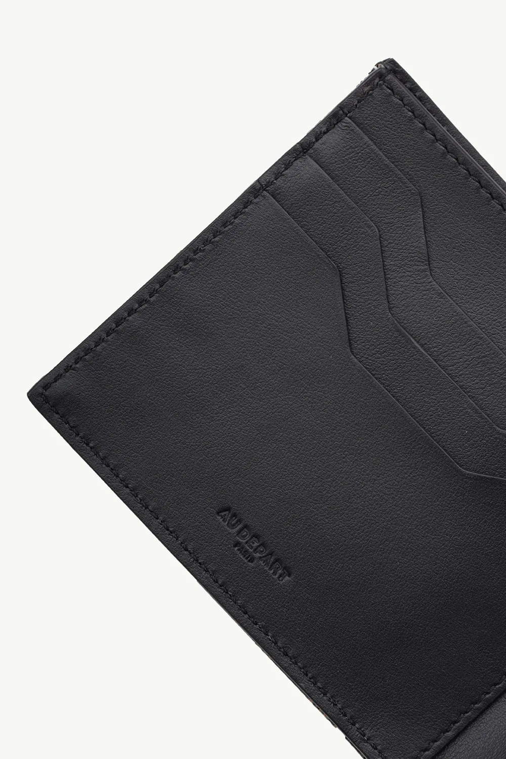 AU DEPART Heritage Monogram Bifold Wallet in Black Multicolor Coated Canvas 4