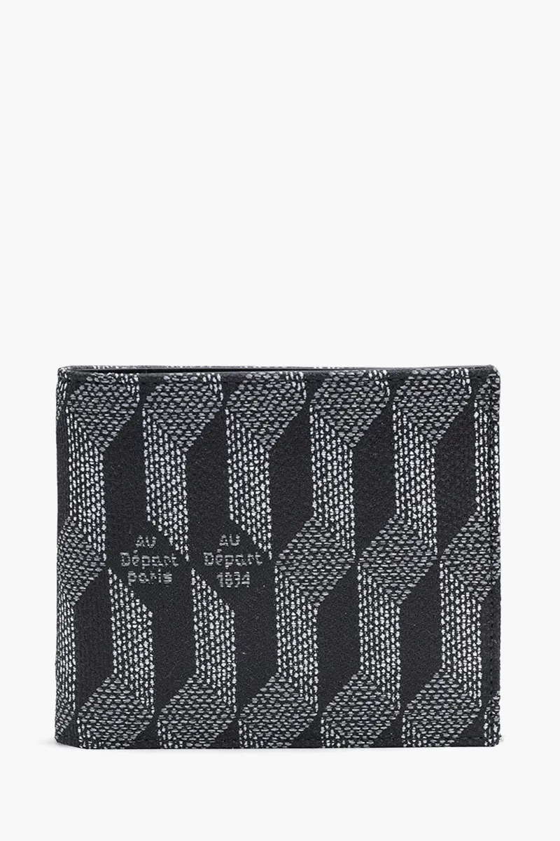 AU DEPART Monogram Bifold Wallet in Black Multicolor Reflective Jacquard 0