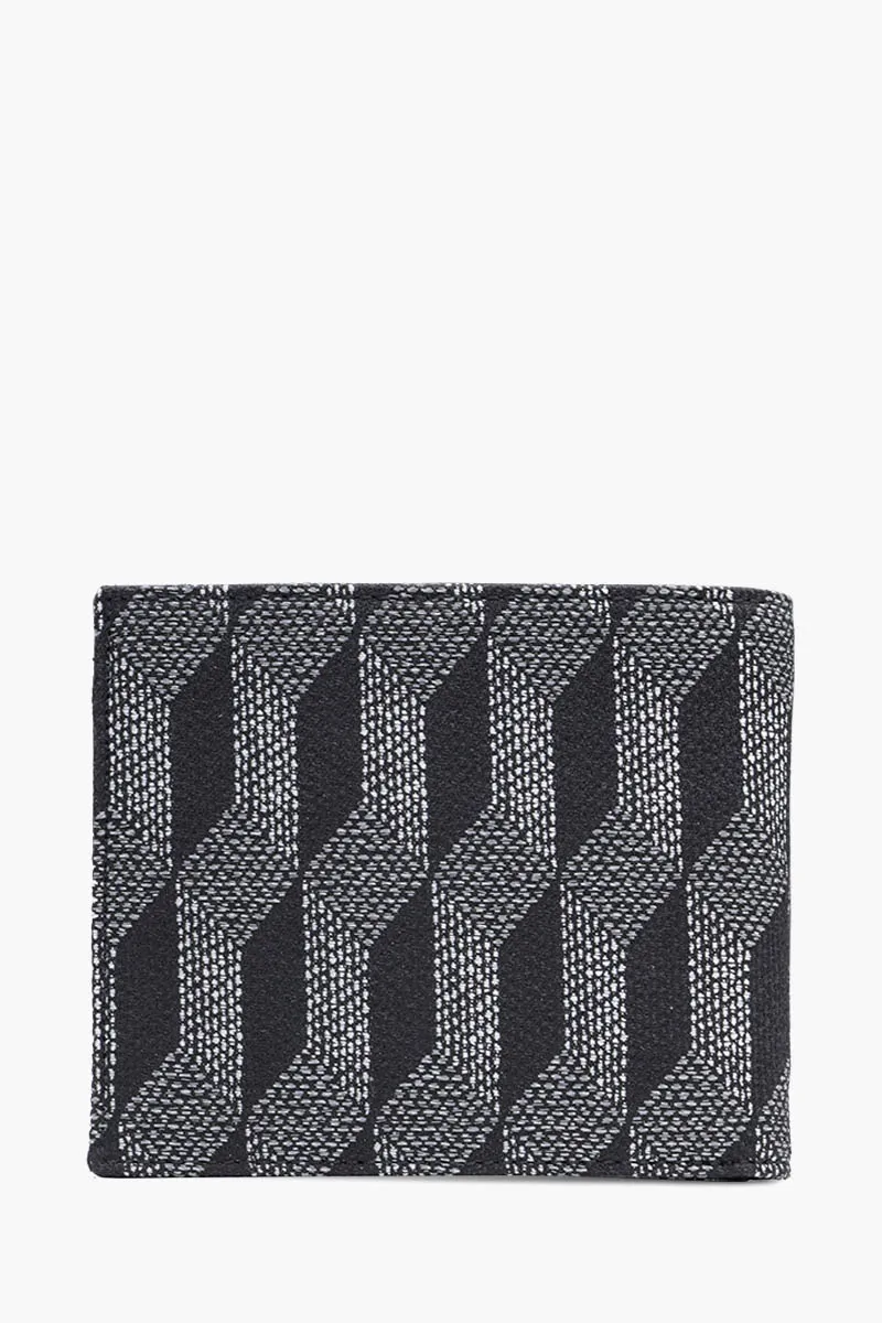 AU DEPART Monogram Bifold Wallet in Black Multicolor Reflective Jacquard 1