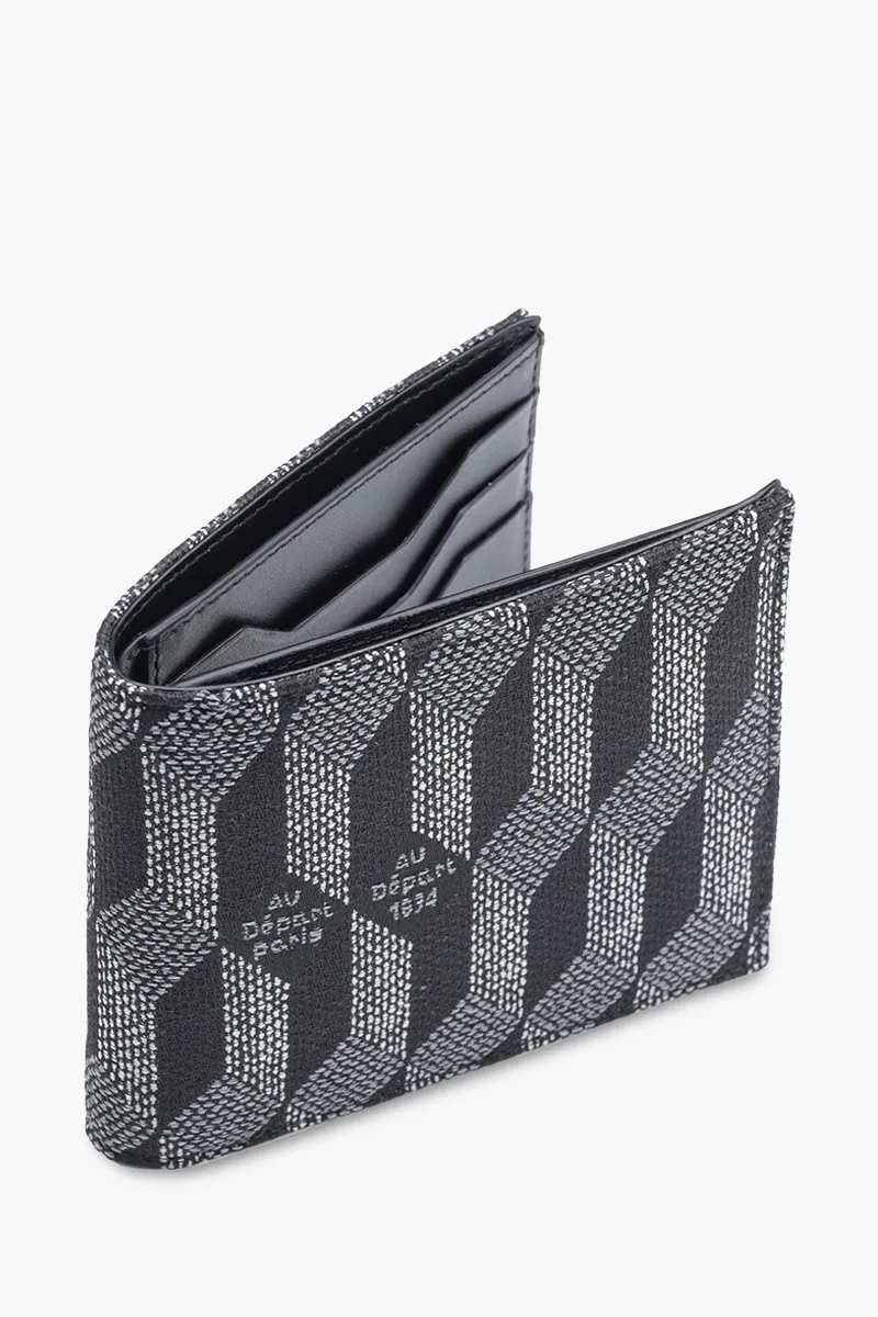 AU DEPART Monogram Bifold Wallet in Black Multicolor Reflective Jacquard 2