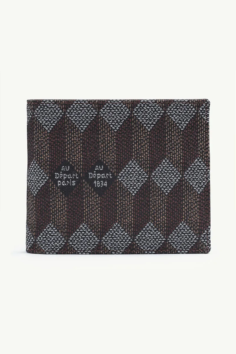 AU DEPART Monogram Bifold Wallet in Cacao Multicolor Reflective Jacquard 0