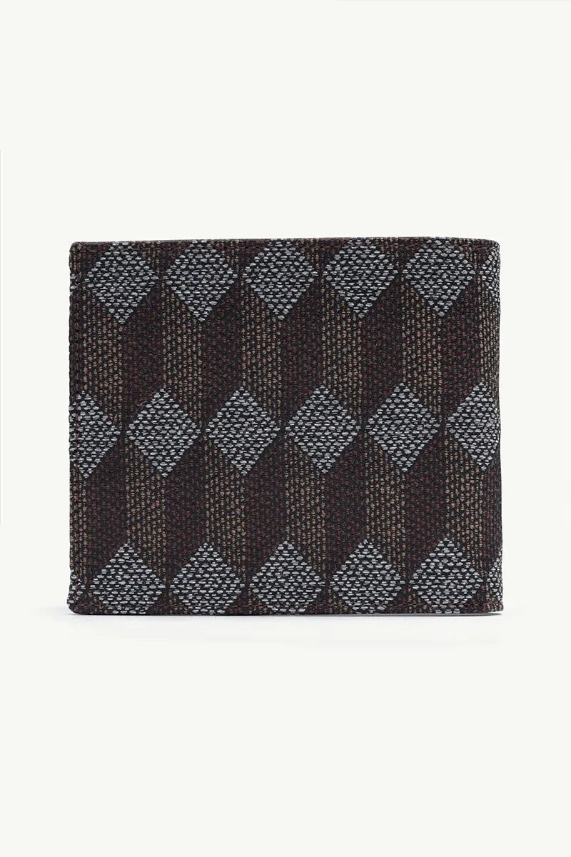 AU DEPART Monogram Bifold Wallet in Cacao Multicolor Reflective Jacquard 1