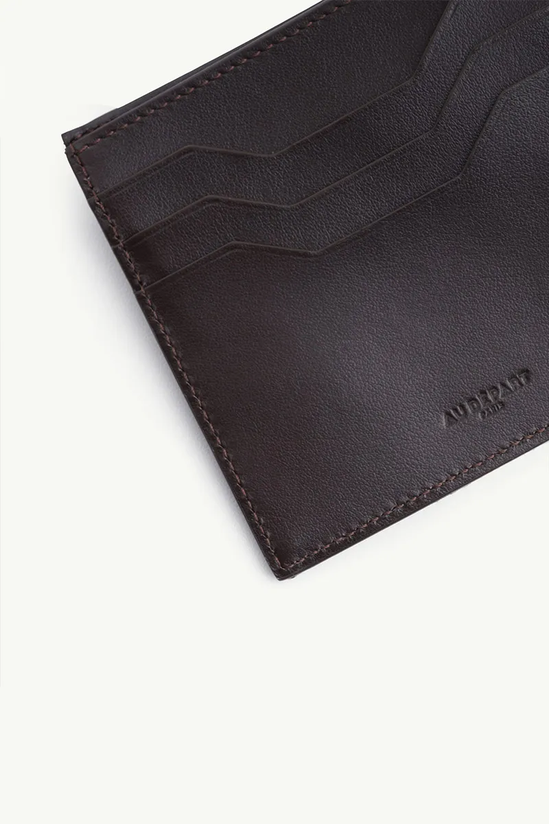 AU DEPART Monogram Bifold Wallet in Cacao Multicolor Reflective Jacquard 3