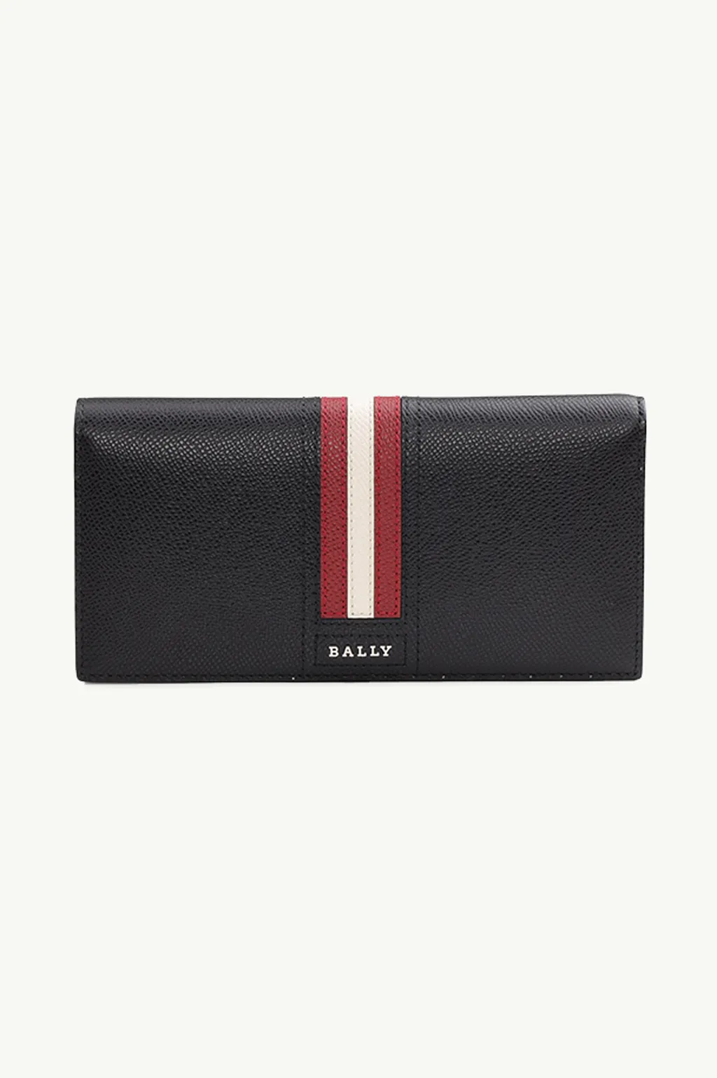 BALLY Tongy Long Wallet in Black with Red/White Stripe 0