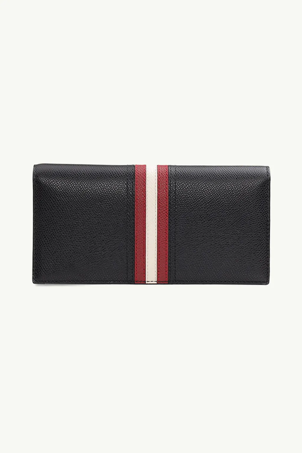 BALLY Tongy Long Wallet in Black with Red/White Stripe 1