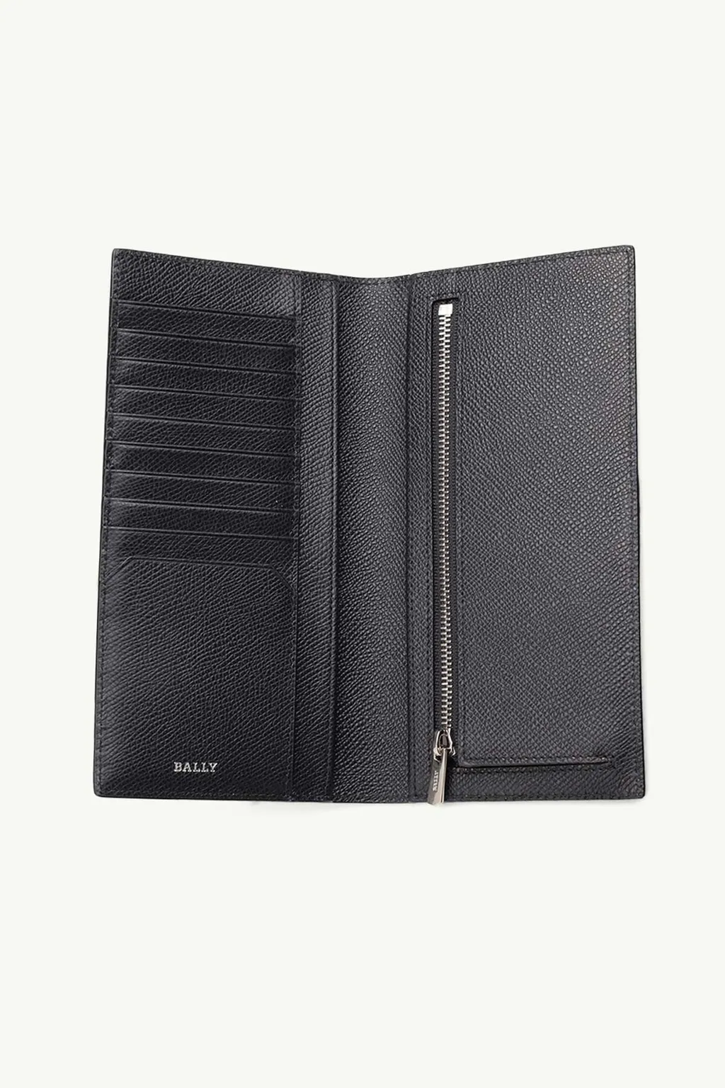 BALLY Tongy Long Wallet in Black with Red/White Stripe 3