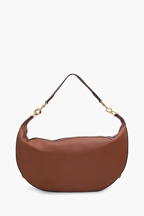 CELINE Medium Leandre Shoulder Bag in Tan Supple Calfskin