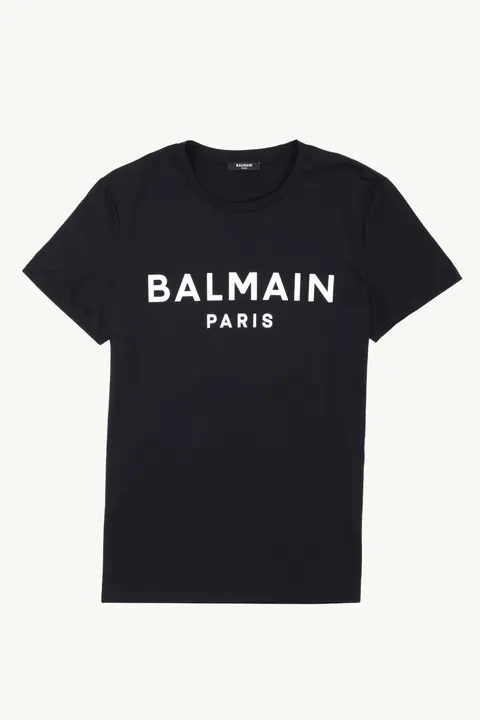 BALMAIN Men Balmain Paris Logo Relaxed Fit T-Shirt in Black/White