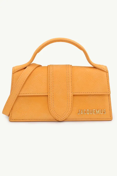 JACQUEMUS Le Bambino in Orange Suede with Adjustable Strap