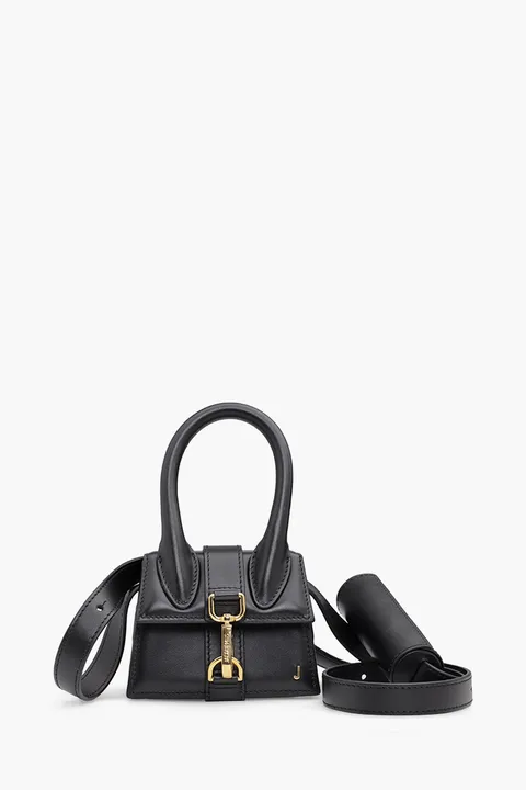 JACQUEMUS Le Chiquito Montagne in Black Leather