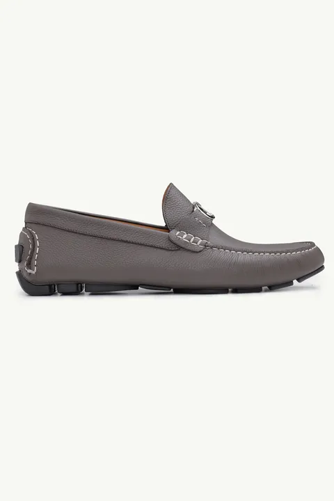 DIOR HOMME CD Icon Buckle Loafers in Ebony Grained