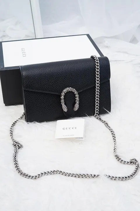 GUCCI Mini Dionysus Wallet on Chain in Black