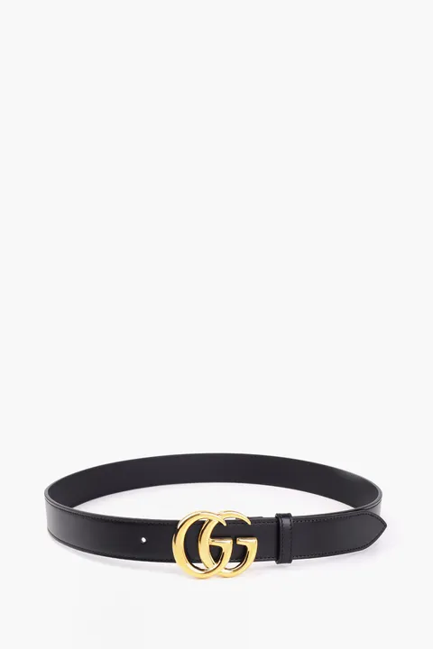 GUCCI GG Marmont Belt 3cm in Black GHW with Shiny Buckle