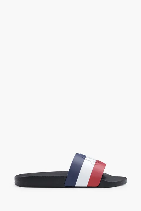MONCLER Men Basile Logo Embossed Slides in Black
