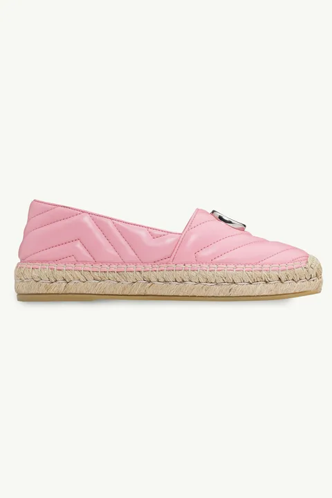 GUCCI Women GG Matelasse Espadrilles in Pastel Pink SHW