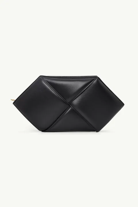 BOTTEGA VENETA Maxi Intrecciato Sharp Clutch in Black Calf
